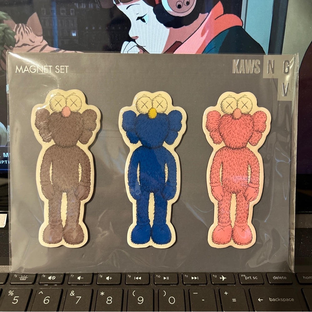 KAWS x NGV Companion Dissected BFF Flayed Original Fake Figure Magnet Set of 3